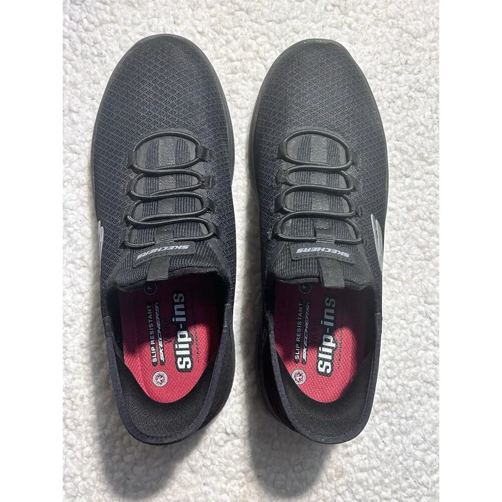 Skechers Hands Free Slip-ins Work Summits Colsin Men's 9 Black Shoes 200205